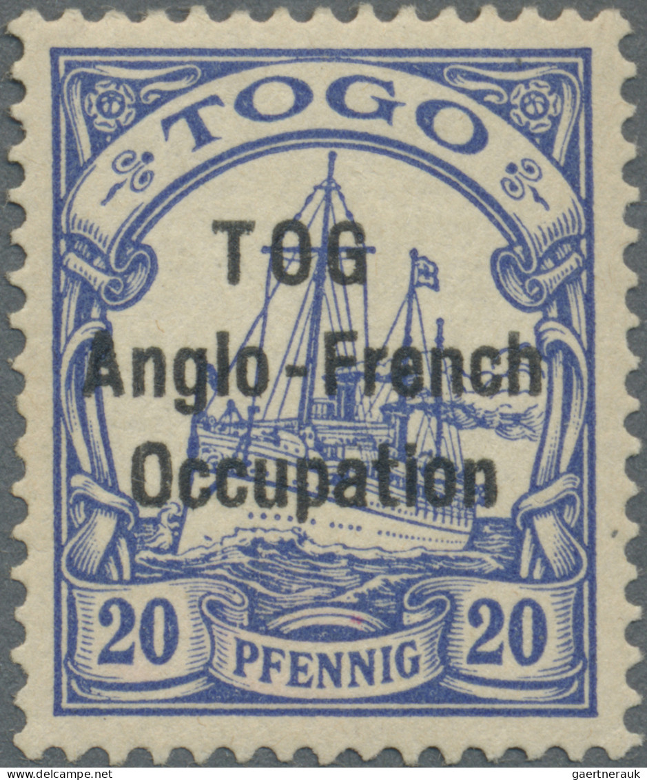 Deutsche Kolonien - Togo - Britische Besetzung: 1914: 20 Pf. Violett-ultramarin, - Togo