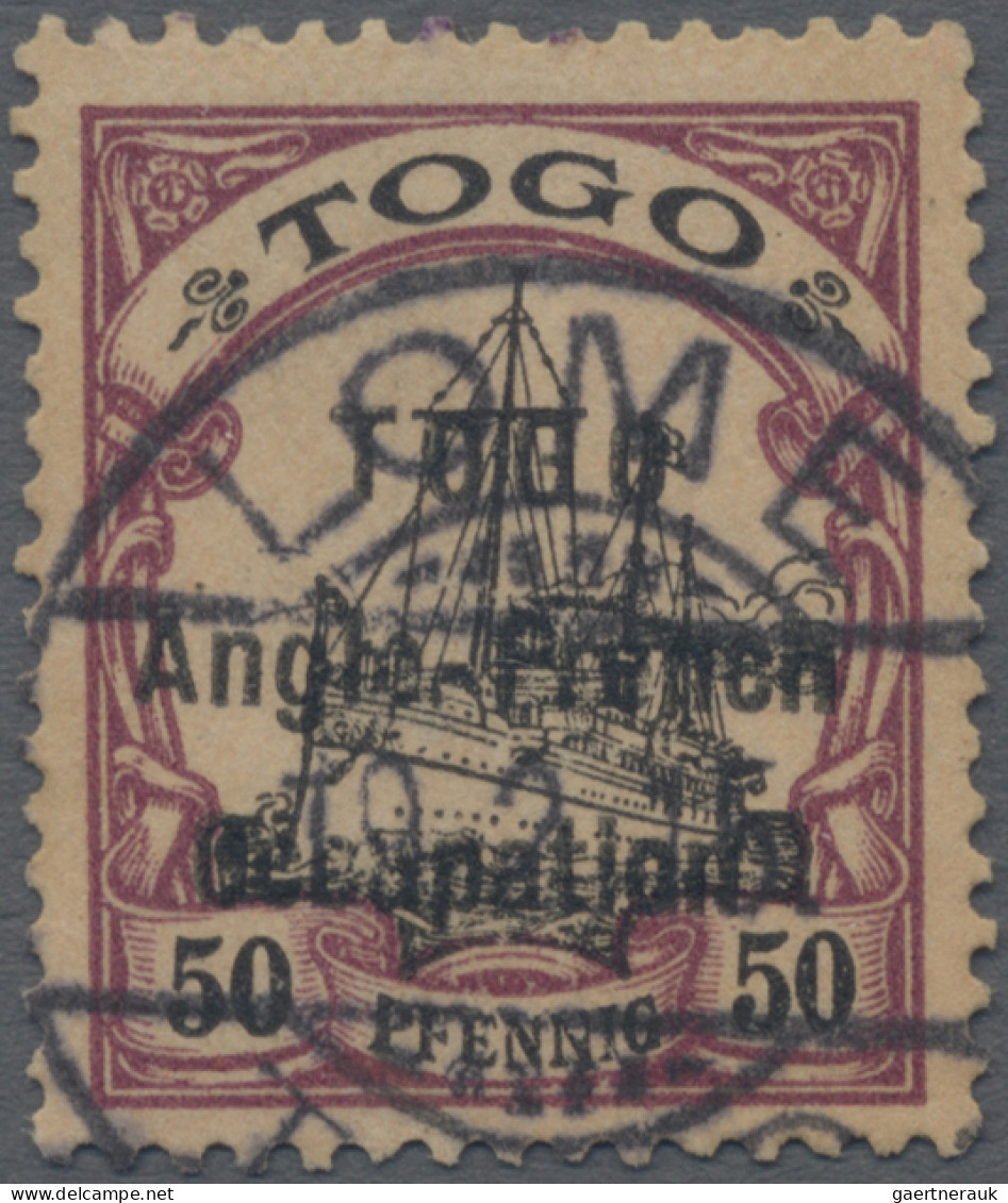 Deutsche Kolonien - Togo - Britische Besetzung: 1914, 50 Pfg. Kaiseryacht Mit Dr - Togo