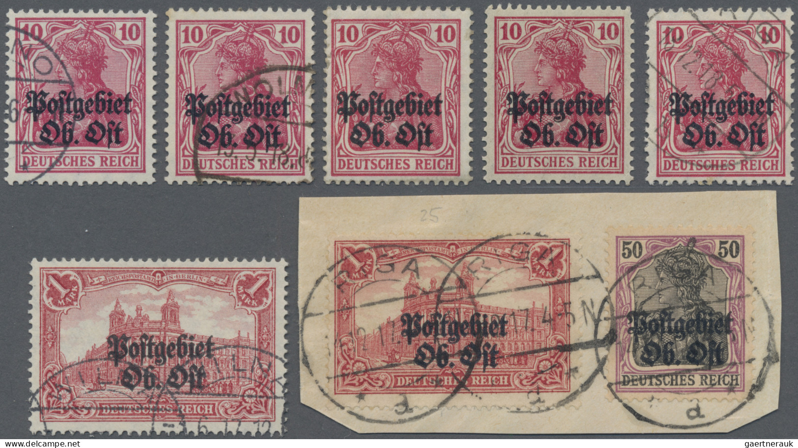 Deutsche Besetzung I. WK: Postgebiet Ober. Ost: 1916, Germania Mit Aufdruck "Pos - Occupation 1914-18