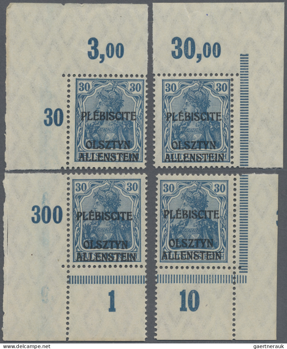Deutsche Abstimmungsgebiete: Allenstein: 1920, Germania 30 Pfg. Dunkelpreußischb - Other & Unclassified