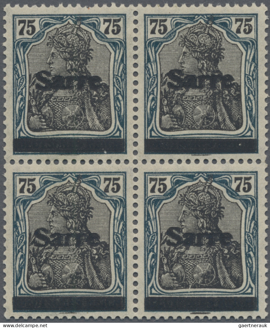 Deutsche Abstimmungsgebiete: Saargebiet: 1920, Sarre-Germania, 75 Pfg. Im Postfr - Unused Stamps