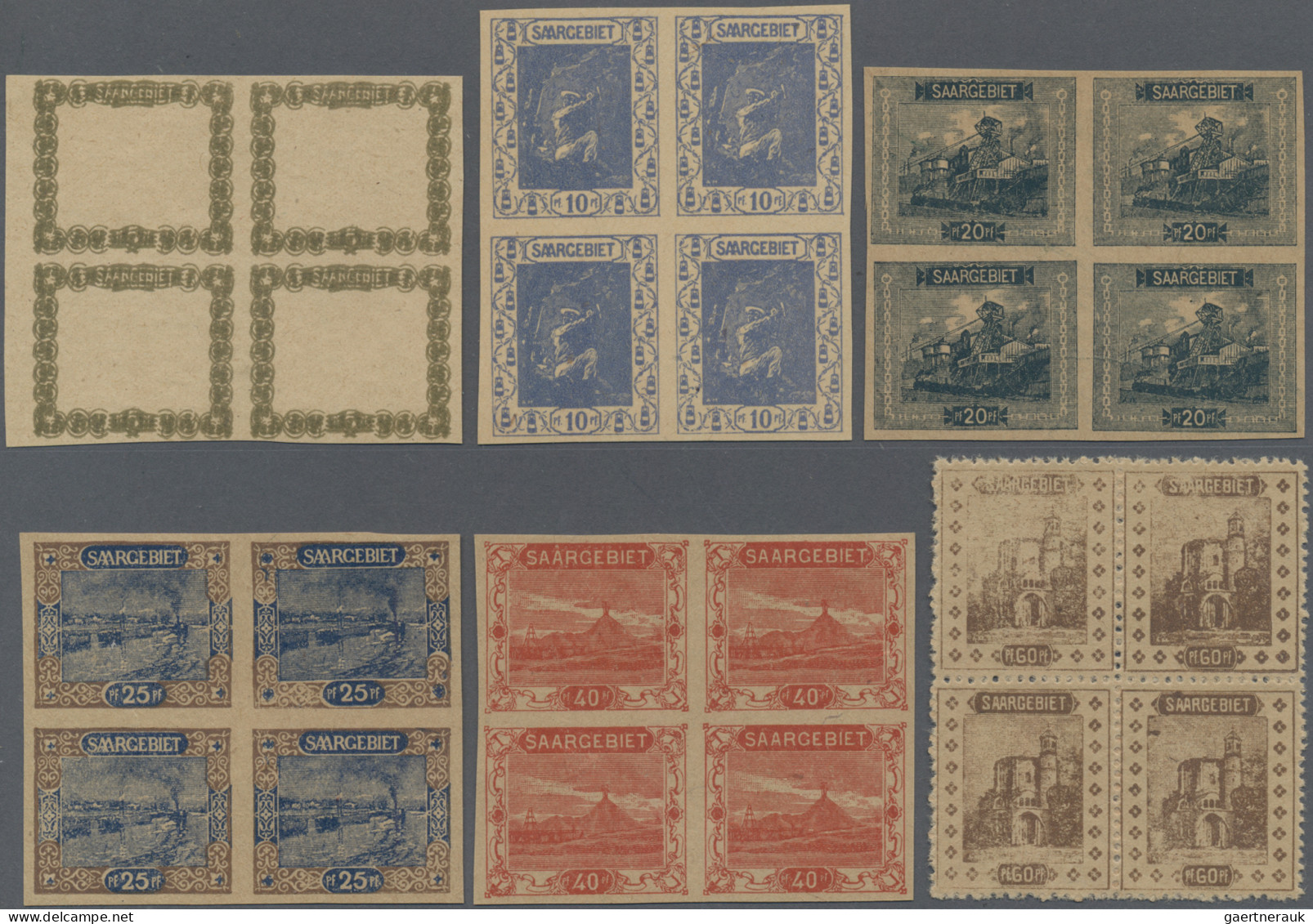 Deutsche Abstimmungsgebiete: Saargebiet: 1921, Landschaftsbilder (I) 5 Pf - 3 M. - Unused Stamps