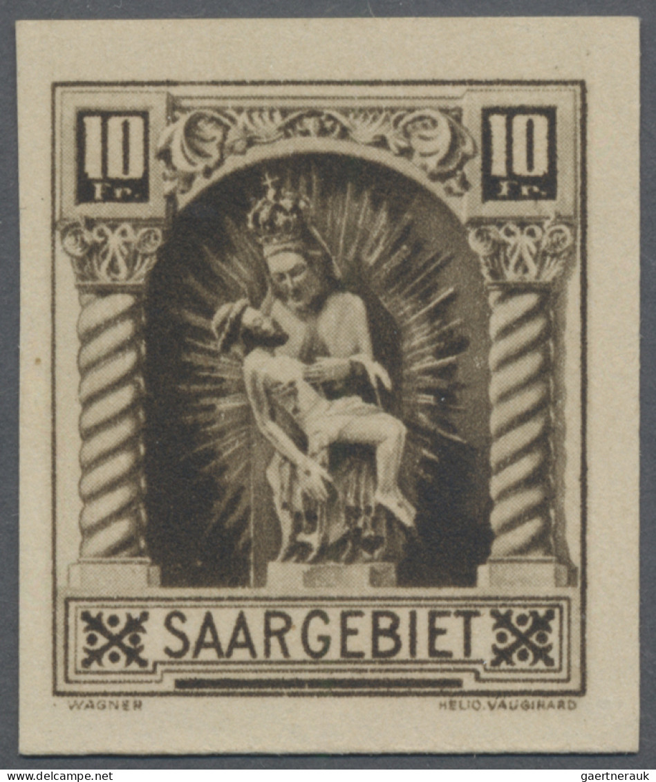 Deutsche Abstimmungsgebiete: Saargebiet: 1925, 10 Fr. Madonna Als Ungezähntes Es - Ungebraucht