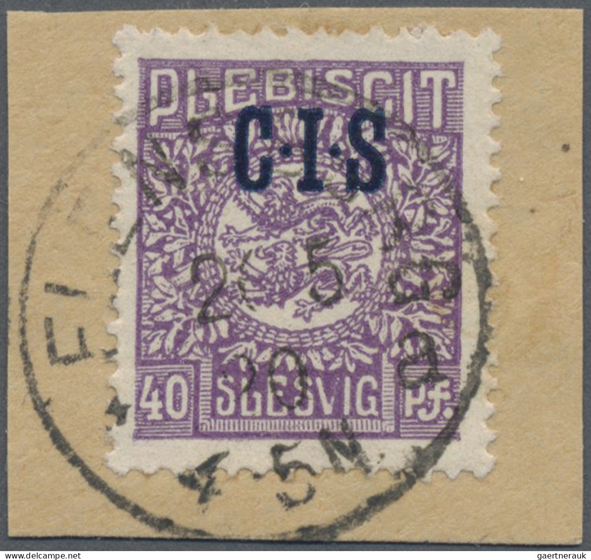 Deutsche Abstimmungsgebiete: Schleswig - Dienstmarken: 1920, 40 Pf Violett Mit D - Autres & Non Classés