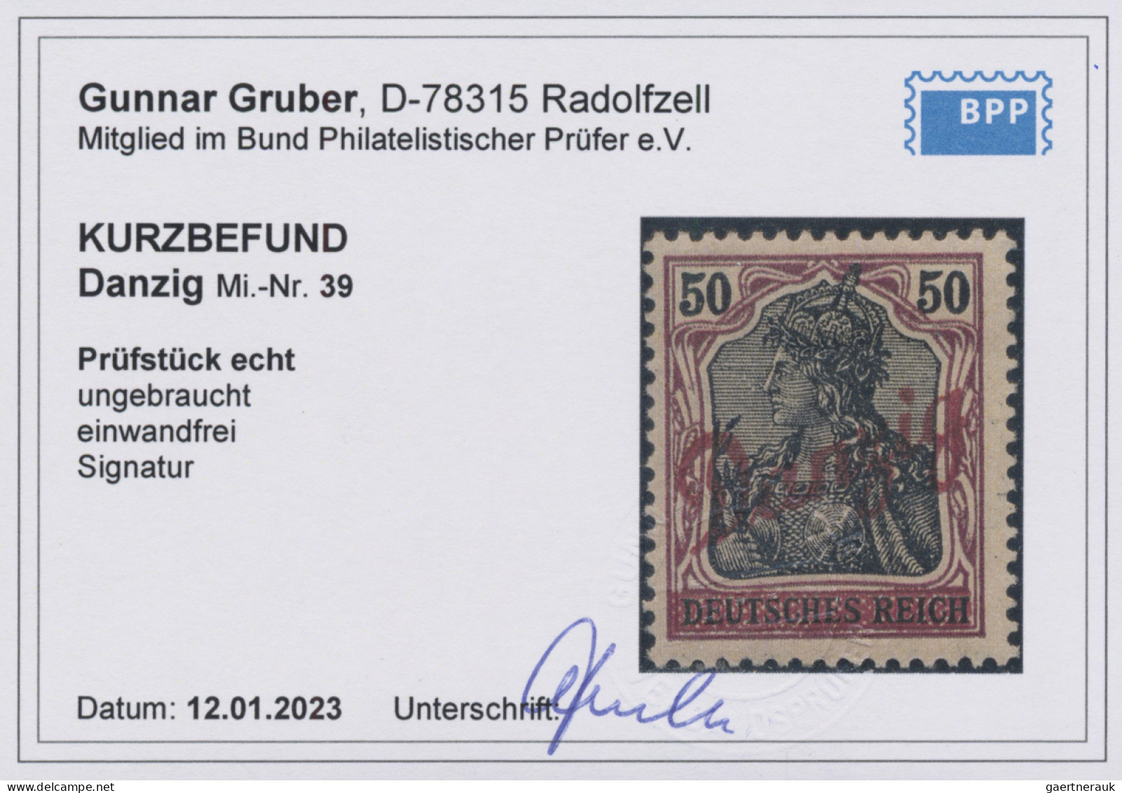 Danzig: 1920, Kleiner Innendienst, 2½ Pfg. Sowie 50 Pfg., Je Ungebrauchte Pracht - Sonstige & Ohne Zuordnung