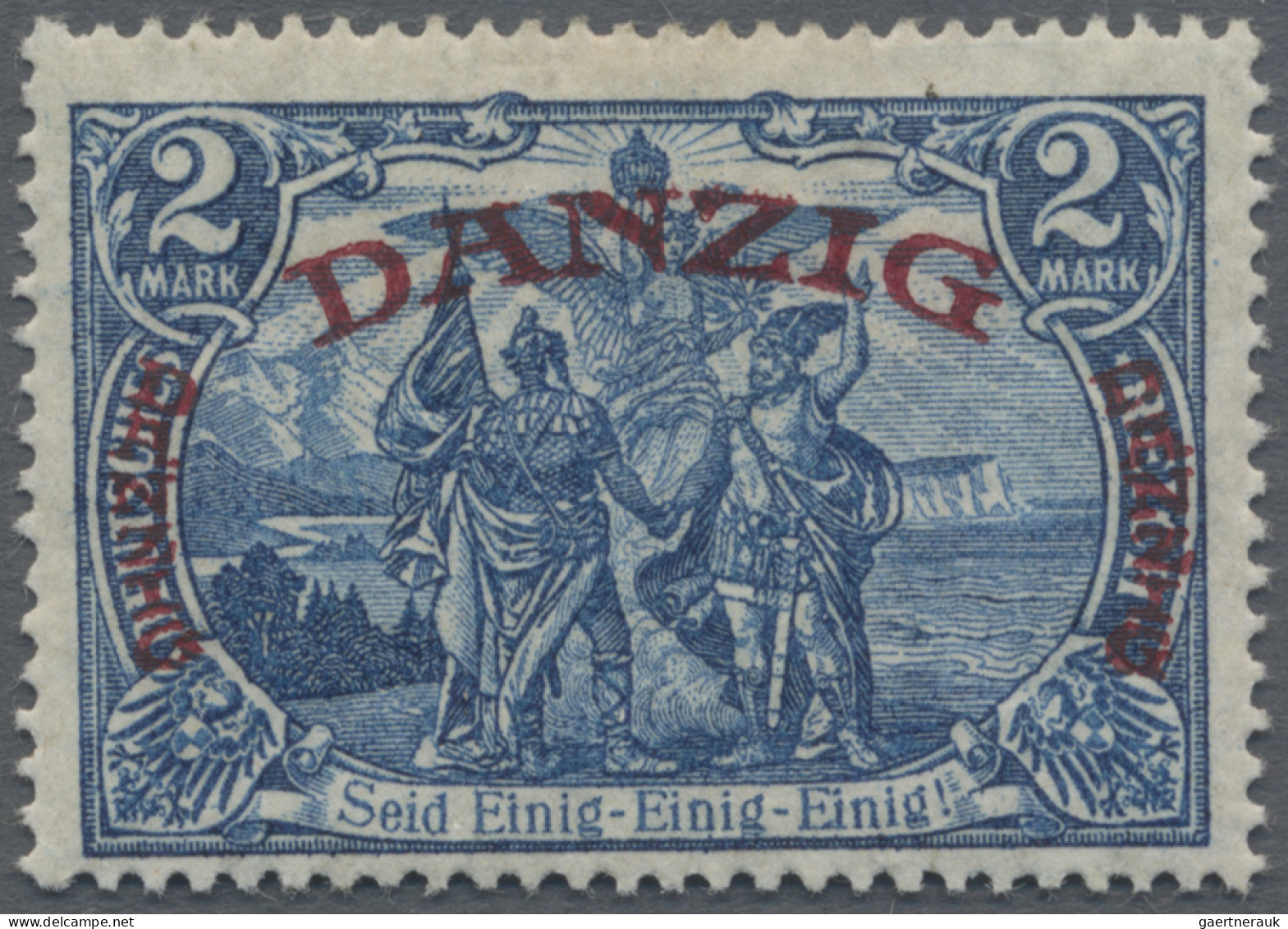 Danzig: 1920, Großer Innendienst, 2 M., Ungebraucht Mit Original-Gummi, Sign. Ca - Other & Unclassified