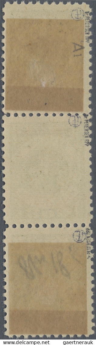 Memel: 1923, 2 C. A. 300 M., Senkr. Dreierstreifen Mit Der Aufdruckbesonderheit - Memelgebiet 1923