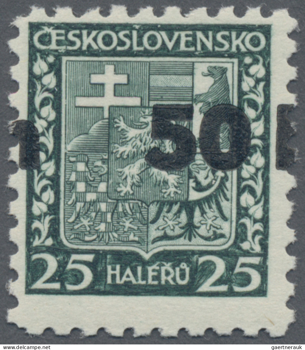 Sudetenland - Asch: 1938, Freimarke Mit Aufdruck 50 H In Type I, Stark Nach Rech - Région Des Sudètes