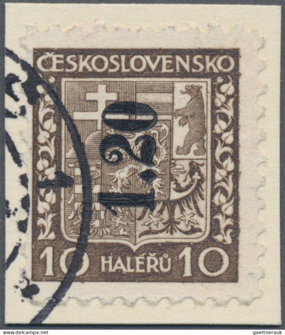 Sudetenland - Asch: 1938, Freimarke Mit Aufdruck 1,20 Auf 10 H. Braun Mit Senkre - Sudetes