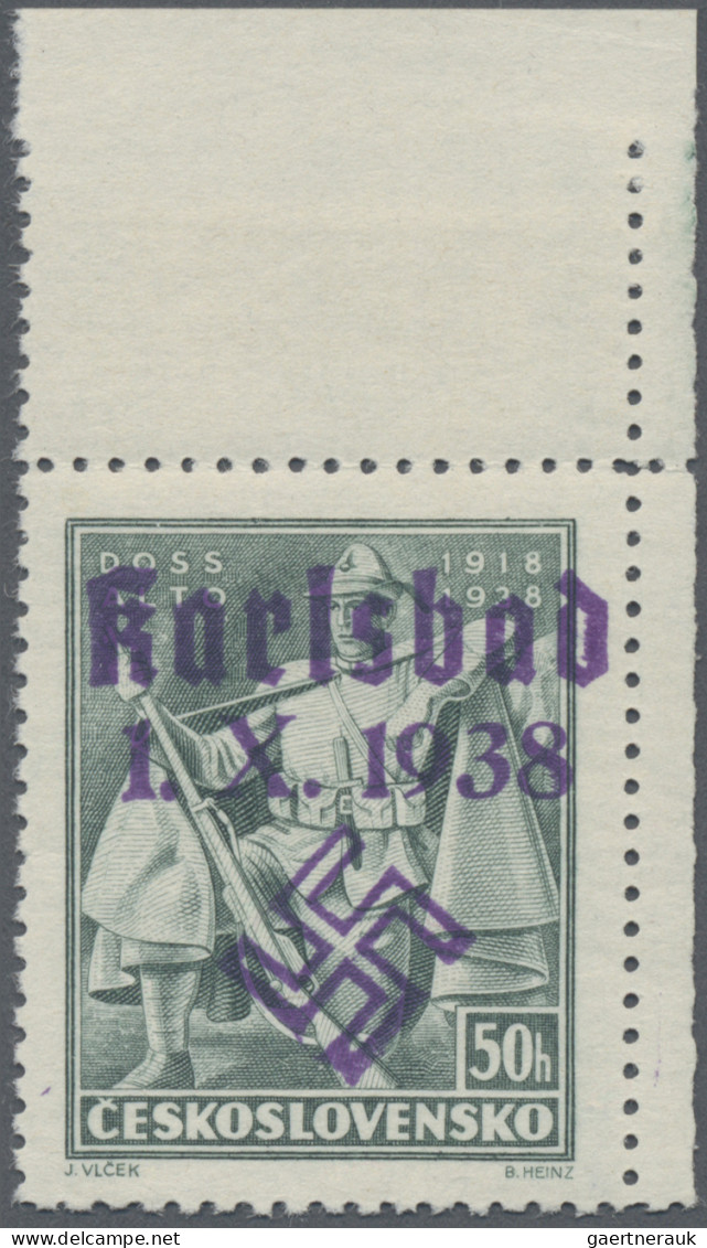 Sudetenland - Karlsbad: 1938, Legionäre 'Doss Alto' 50 H Mit Dunkelblauviolettem - Sudetenland