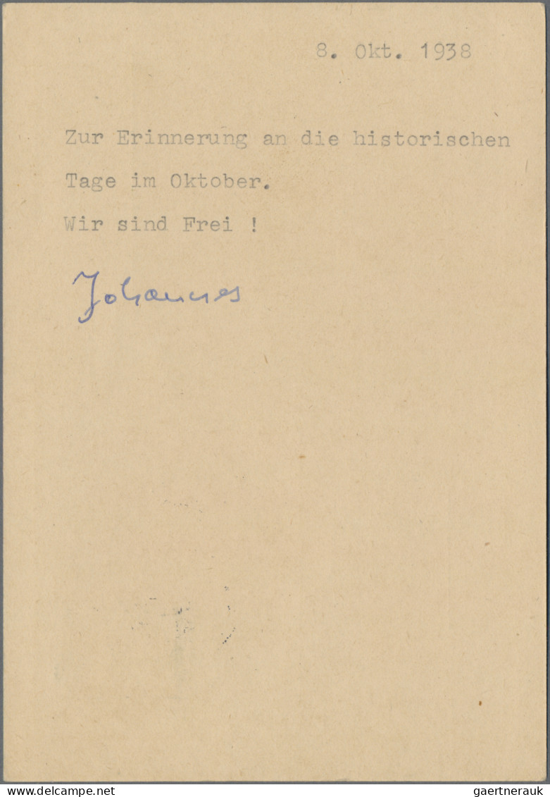 Sudetenland - Rumburg: 1938, 50 H Ausstellung Kaschau Mit Aufdruck Auf Karte Mit - Région Des Sudètes