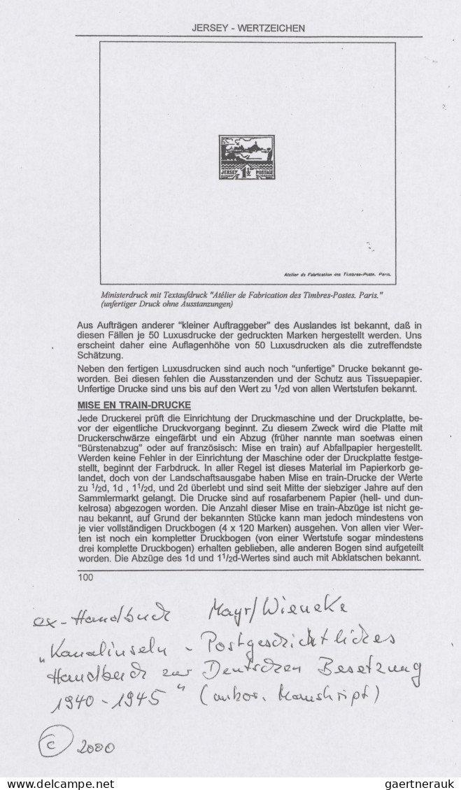 Dt. Besetzung II WK - Jersey: 1943, Freimarken "Landschaften", 1 P. "Bucht Von P - Besetzungen 1938-45