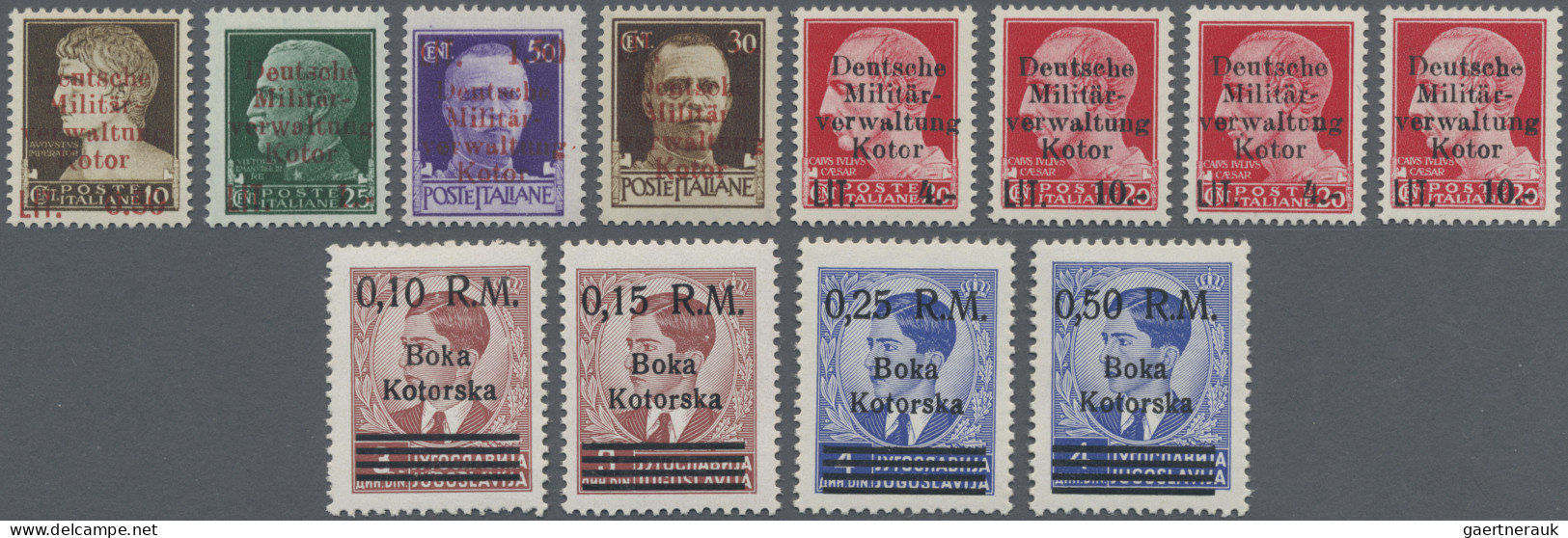 Dt. Besetzung II WK - Kotor: 1944, Komplettes Gebiet, 0,50 LIT Bis 10 LIT Sowie - Occupation 1938-45