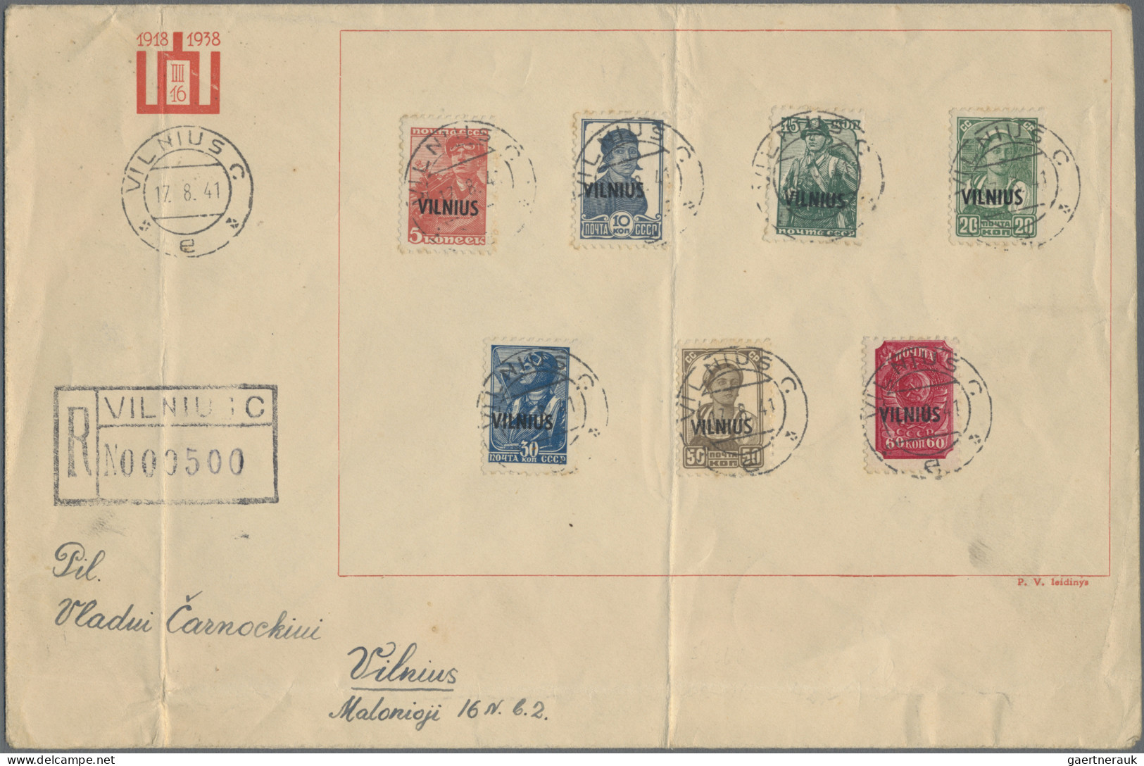 Dt. Besetzung II WK - Litauen: 1941 Short Set (5k. To 60k.) Optd. "VILNIUS" Used - Occupazione 1938 – 45