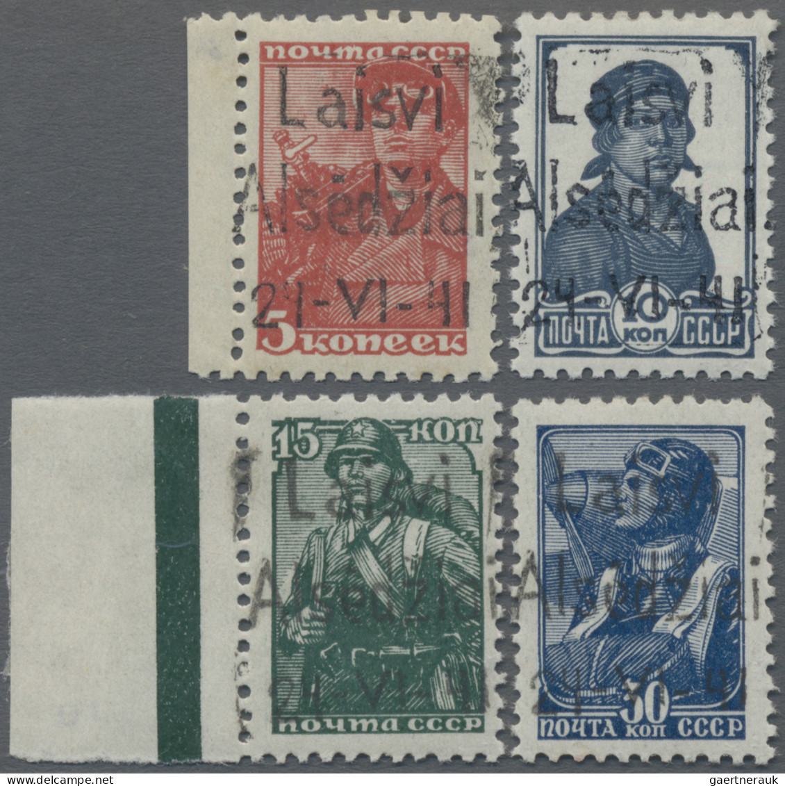 Dt. Besetzung II WK - Litauen - Alsedschen (Alsedziai): 1941, 5 K, 10 K, 15 K Un - Occupation 1938-45