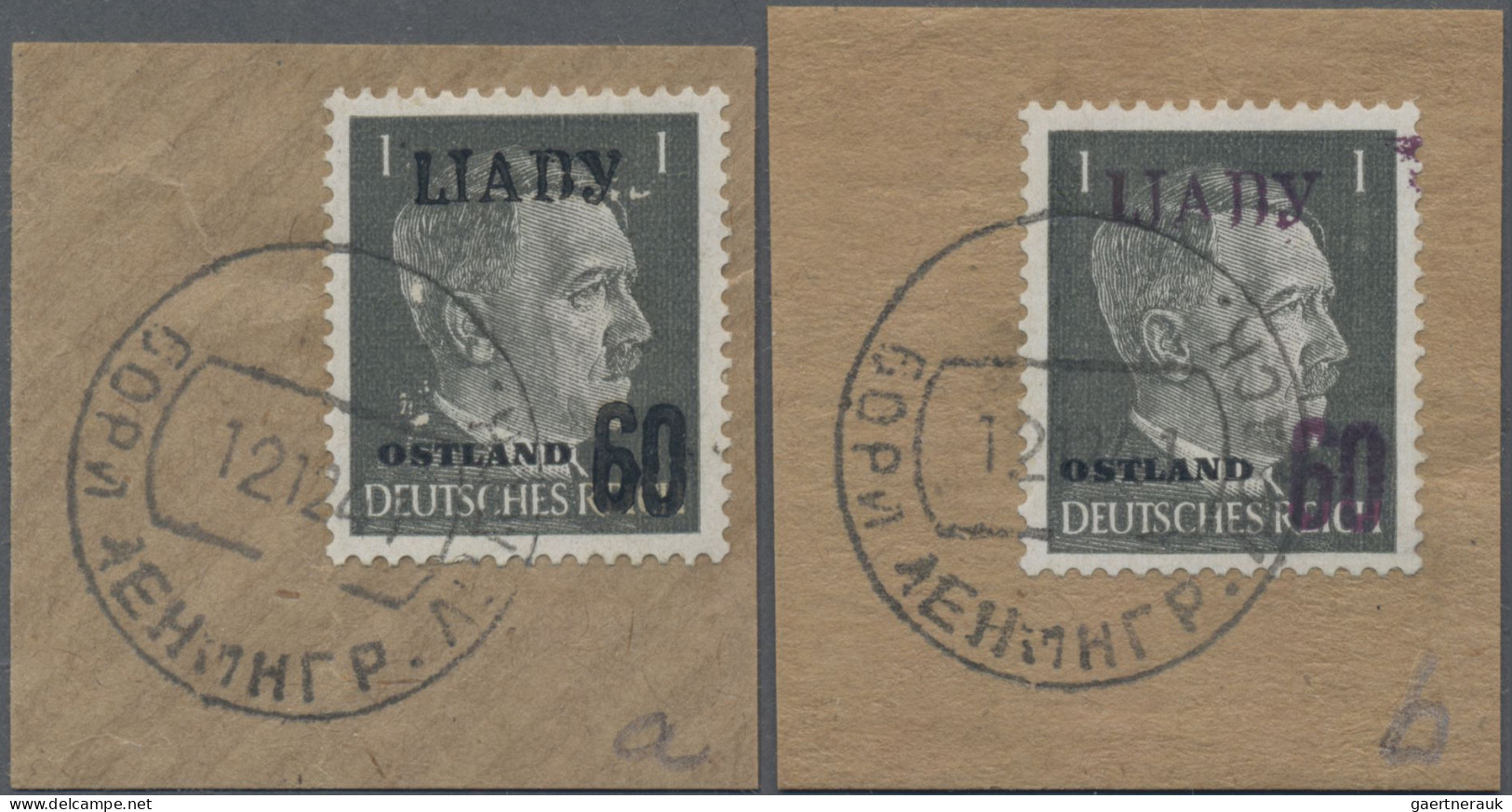 Dt. Besetzung II WK - Russland - Ljady: 1941, 60 Pfg. Auf 1 Pfg. Hitler Mit Schw - Ocupación 1938 – 45