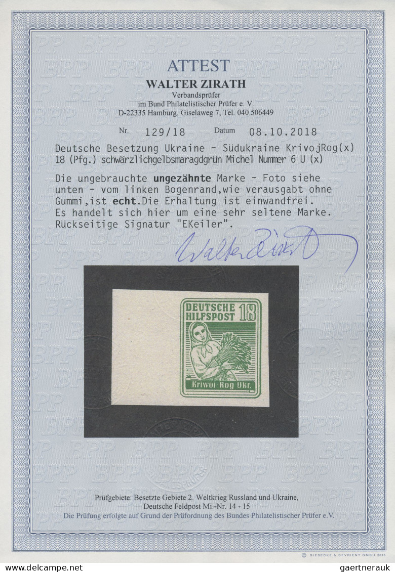 Dt. Besetzung II WK - Ukraine - Allgemeine Ausgabe: 1944, Kriwoj Rog: 18 (Pf) Sc - Besetzungen 1938-45