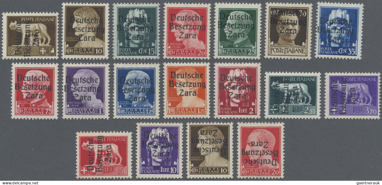 Dt. Besetzung II WK - Zara: 1943, 5 C Bis 10 L Freimarken, 14 Postfrische Werte( - Occupation 1938-45