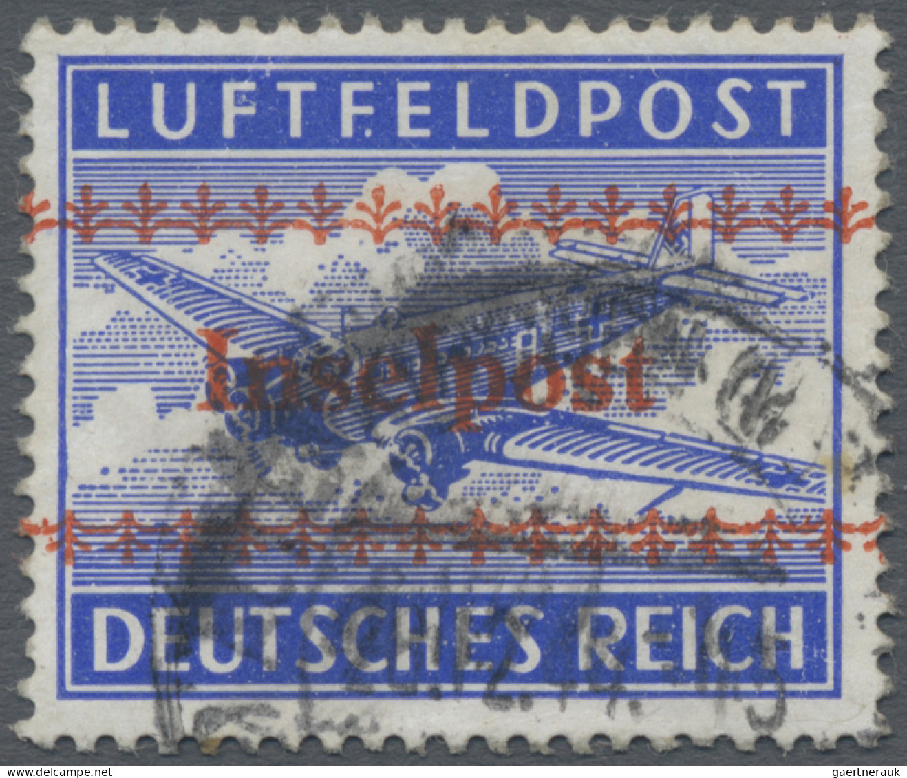 Feldpostmarken: INSEL KRETA, 1944, Zulassungsmarke, Gezähnt, Stempel ALTENKIRCHE - Otros & Sin Clasificación