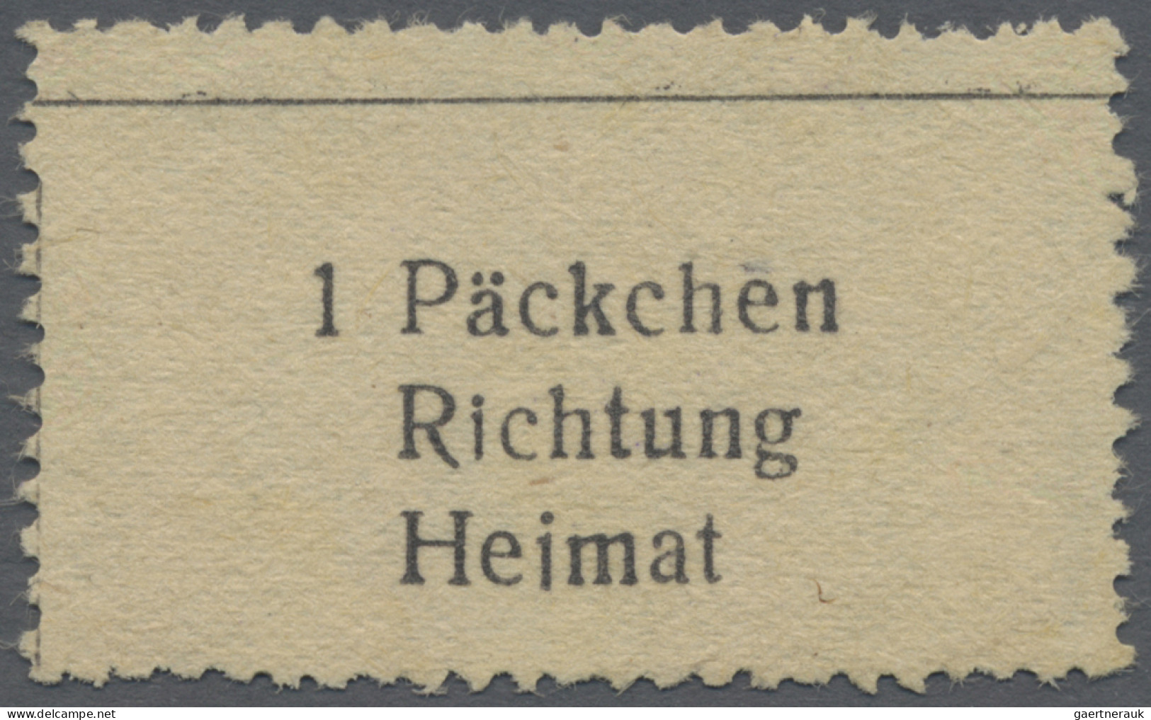 Feldpostmarken: 1943, Krim-Zulassungsmarke "1 Päckchen / Richtung / Heimat", Typ - Sonstige & Ohne Zuordnung