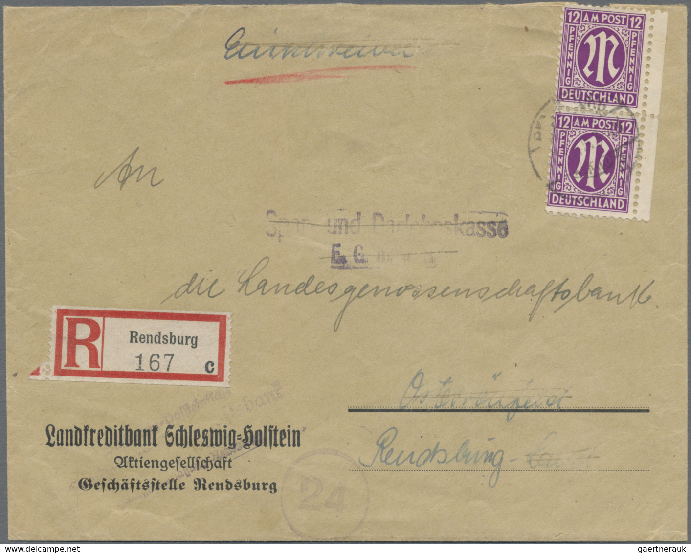 Deutsche Lokalausgaben Ab 1945: KIEL (RPD-Bezirk),1945, Zwei R-Briefe Mit R-Zett - Other & Unclassified