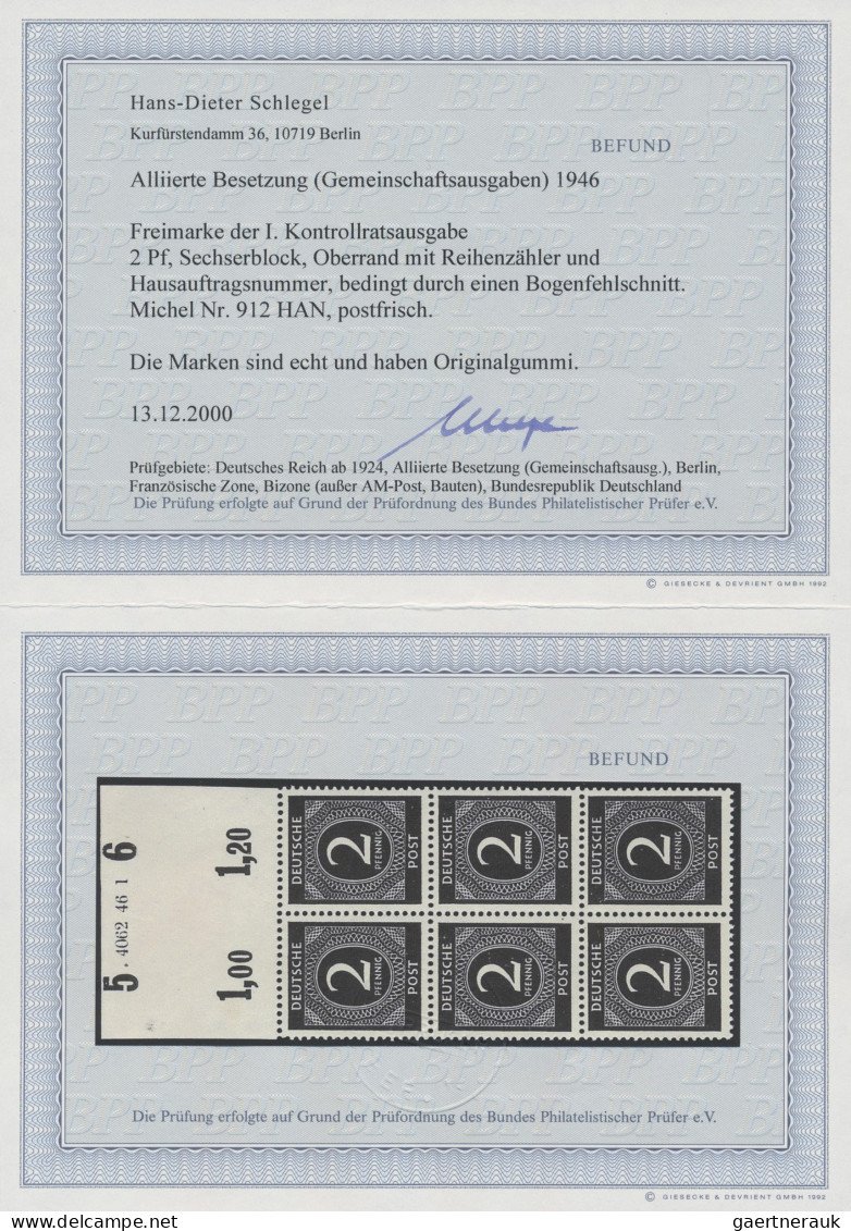 Alliierte Besetzung - Gemeinschaftsausgaben: 1946, 2 Pf Ziffer Im Interessanten - Andere & Zonder Classificatie