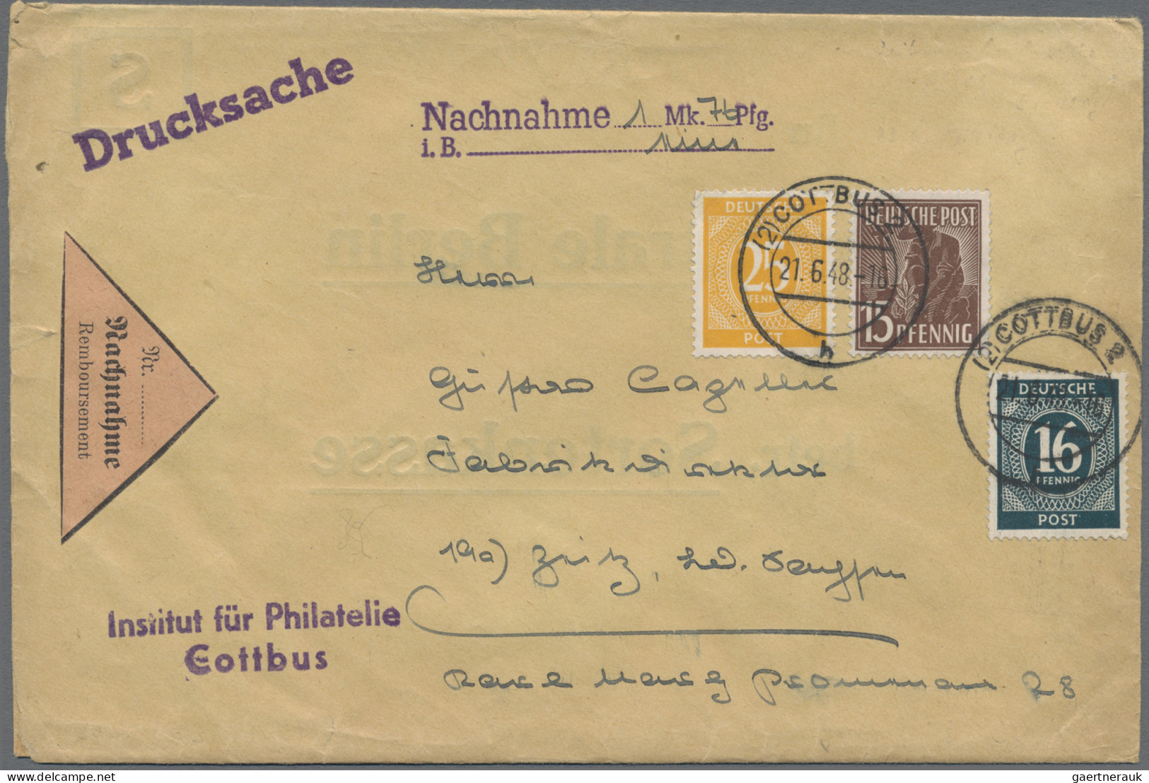 Alliierte Besetzung - Gemeinschaftsausgaben: 1948, Ziffer 16 Pfg. Grünblau, 25 P - Sonstige & Ohne Zuordnung