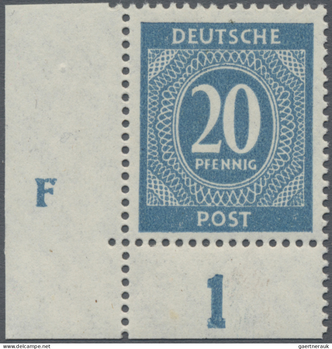 Alliierte Besetzung - Gemeinschaftsausgaben: 1946, 20 Pf Ziffernserie In Der Bes - Other & Unclassified