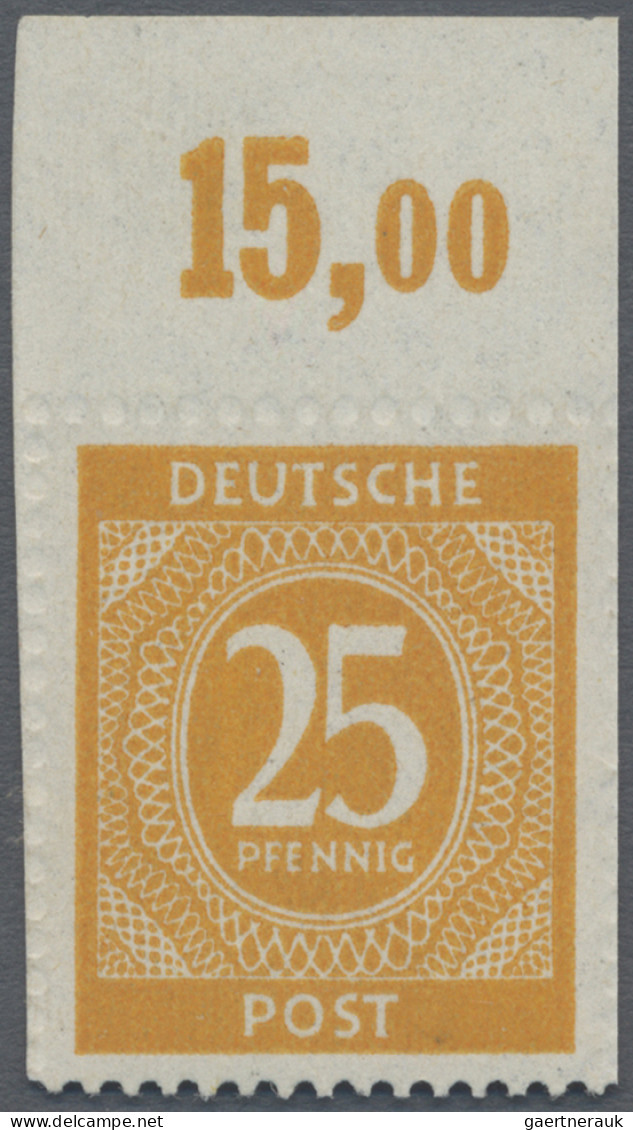 Alliierte Besetzung - Gemeinschaftsausgaben: 1946, 25 Pf Ziffer Nur Unten Gezähn - Sonstige & Ohne Zuordnung