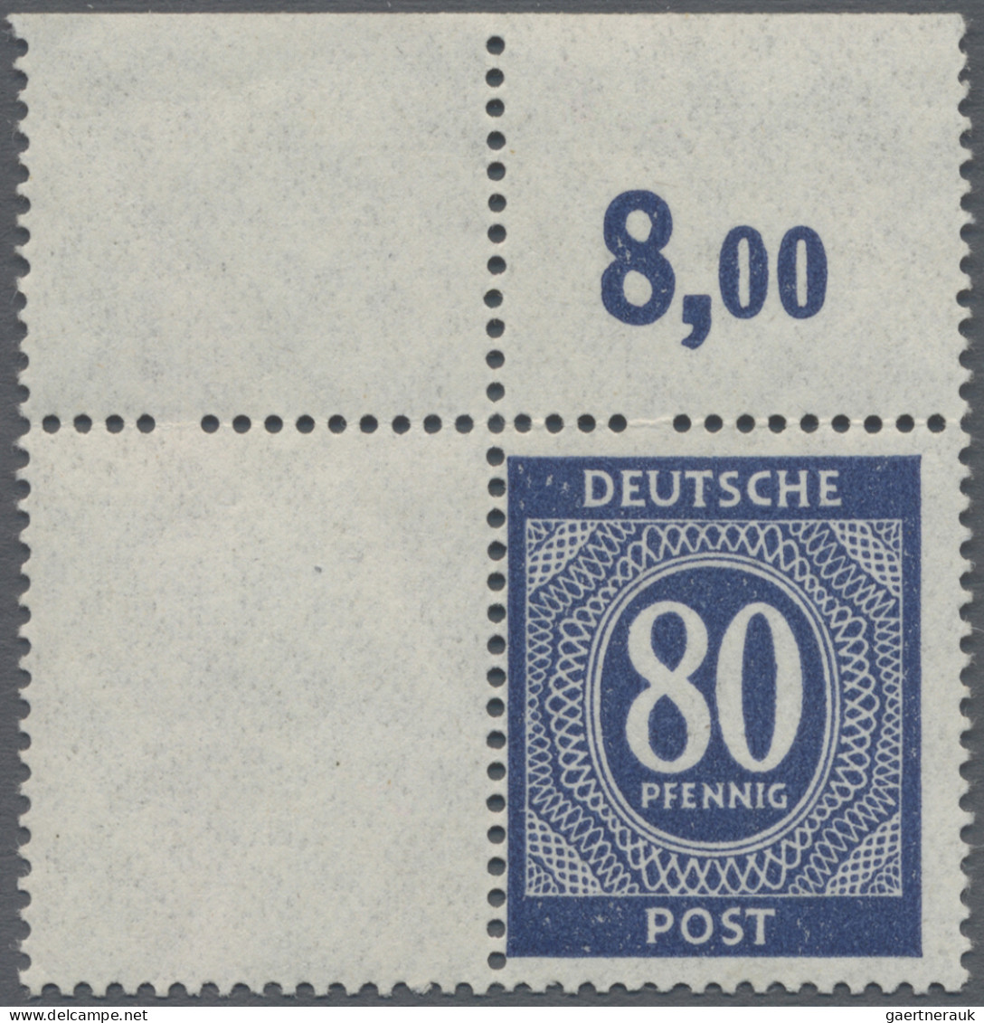 Alliierte Besetzung - Gemeinschaftsausgaben: 1946, 80 Pf Ziffer Aus Der Linken O - Other & Unclassified