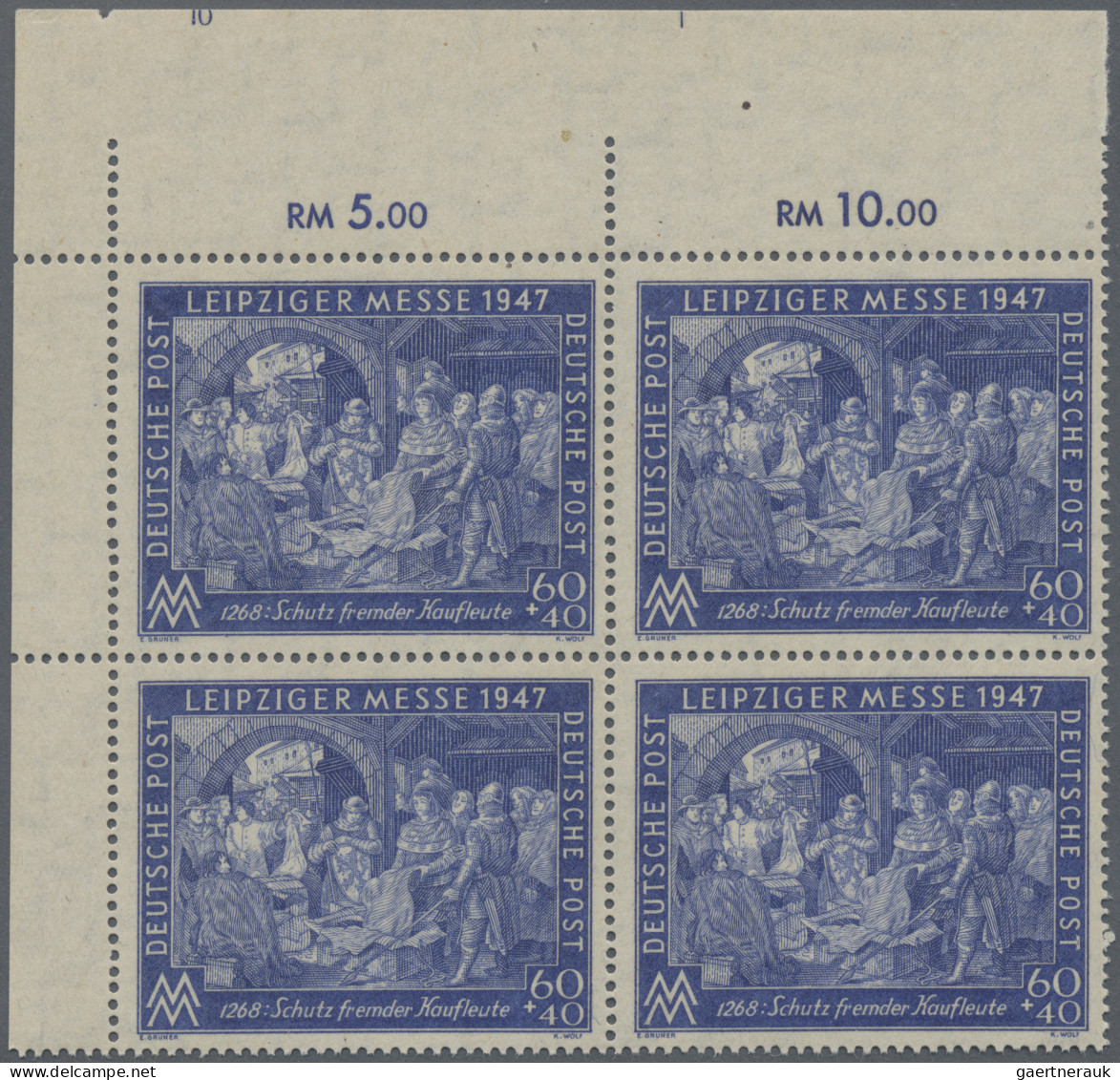 Alliierte Besetzung - Gemeinschaftsausgaben: 1947, 60 + 40 Pf Leipziger Frühjahr - Autres & Non Classés