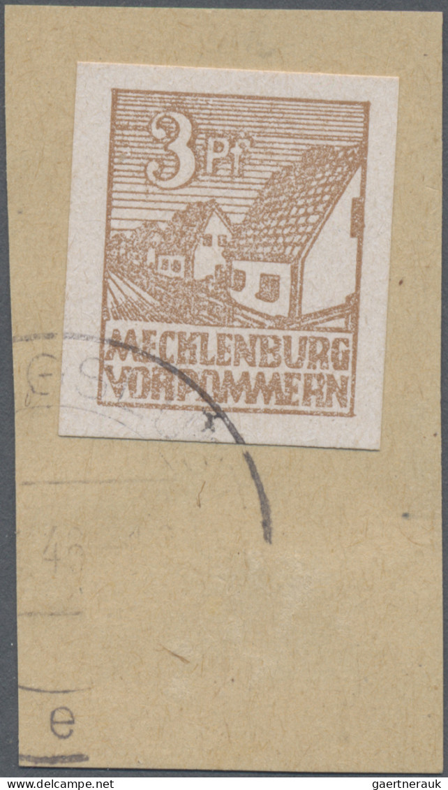 Sowjetische Zone - Mecklenburg-Vorpommern: 1946, Abschiedsausgabe 3 Pf Mattorang - Other & Unclassified