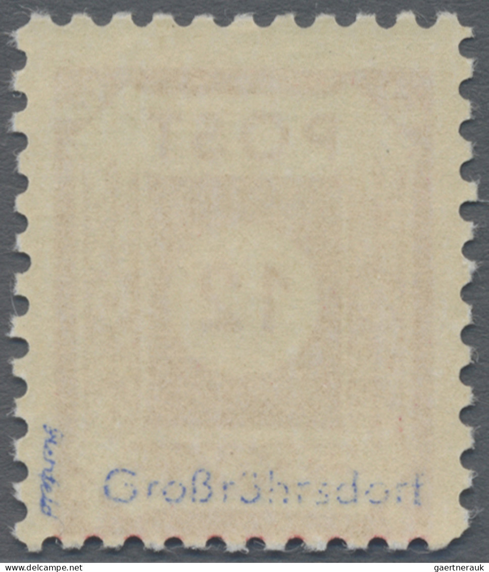 Sowjetische Zone - Ost-Sachsen: 1945, Ziffern 12 Pfg Rot, Postmeistertrennung Gr - Other & Unclassified
