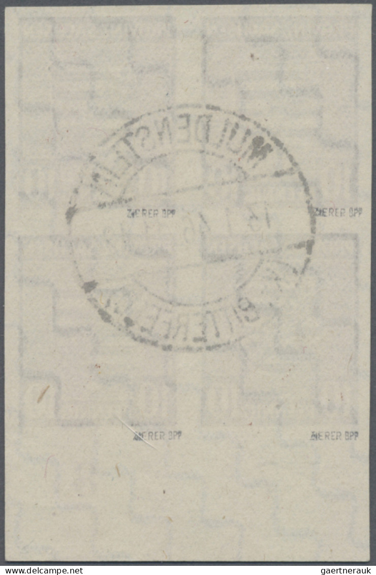 Sowjetische Zone - Provinz Sachsen: 1945, 10 Pf. Wappen Geschnitten Im Viererblo - Autres & Non Classés