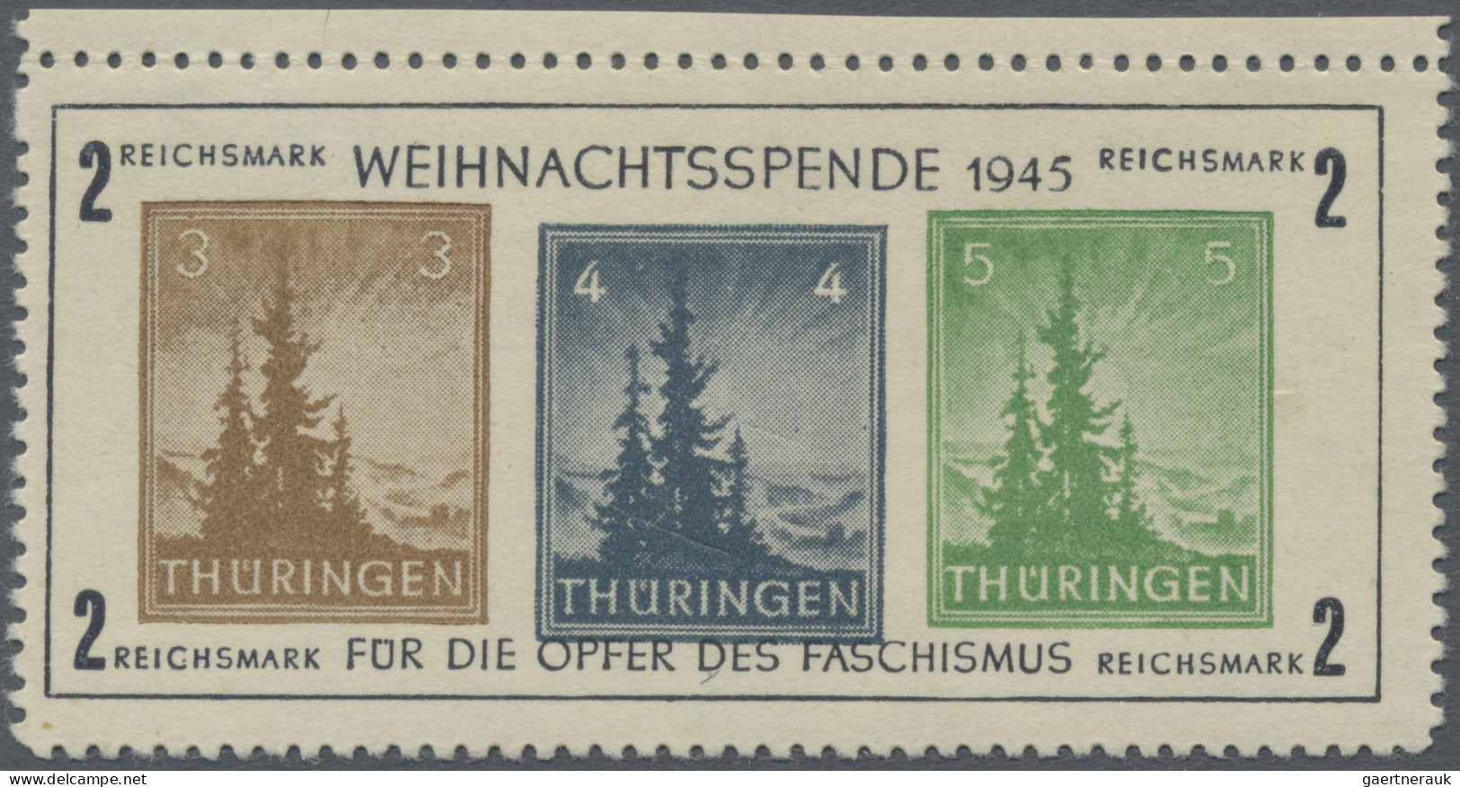 Sowjetische Zone - Thüringen: 1945, Antifa-Block Auf X-Papier In Type I, Einwand - Autres & Non Classés