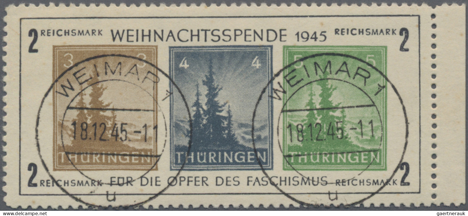 Sowjetische Zone - Thüringen: 1945, Antifa-Block Auf Weißem Kartonpapier In Ty. - Otros & Sin Clasificación