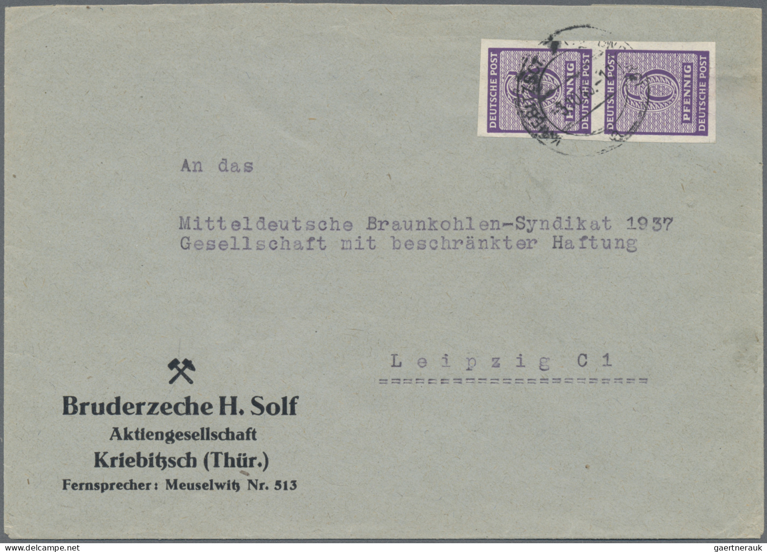 Sowjetische Zone - West-Sachsen: 1945, Freimarken Ziffern 6 Pf Dkl'rotviolett Im - Autres & Non Classés