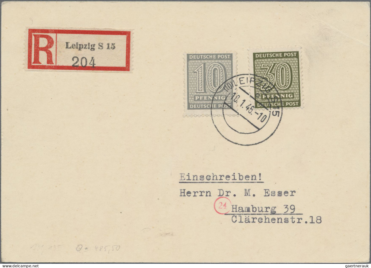 Sowjetische Zone - West-Sachsen: 1945, 30 Pfg Oliv Und 10 Pfg Grau, Beide Wasser - Autres & Non Classés