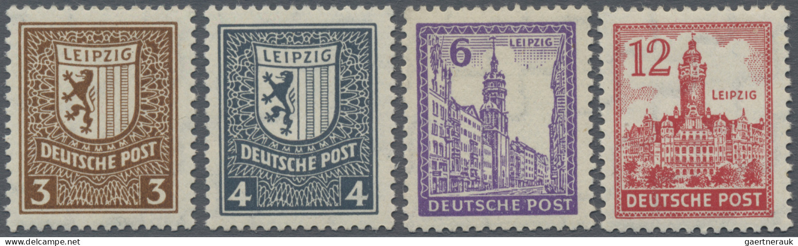 Sowjetische Zone - West-Sachsen: 1946, 3 Pf. - 12 Pf Abschiedsserie Mit Wasserze - Sonstige & Ohne Zuordnung