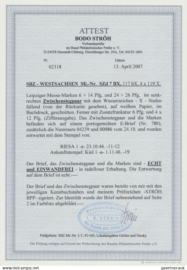 Sowjetische Zone - West-Sachsen: 1946, 6 + 14 Pf Und 24 + 26 Pf Leipziger Messe, - Autres & Non Classés