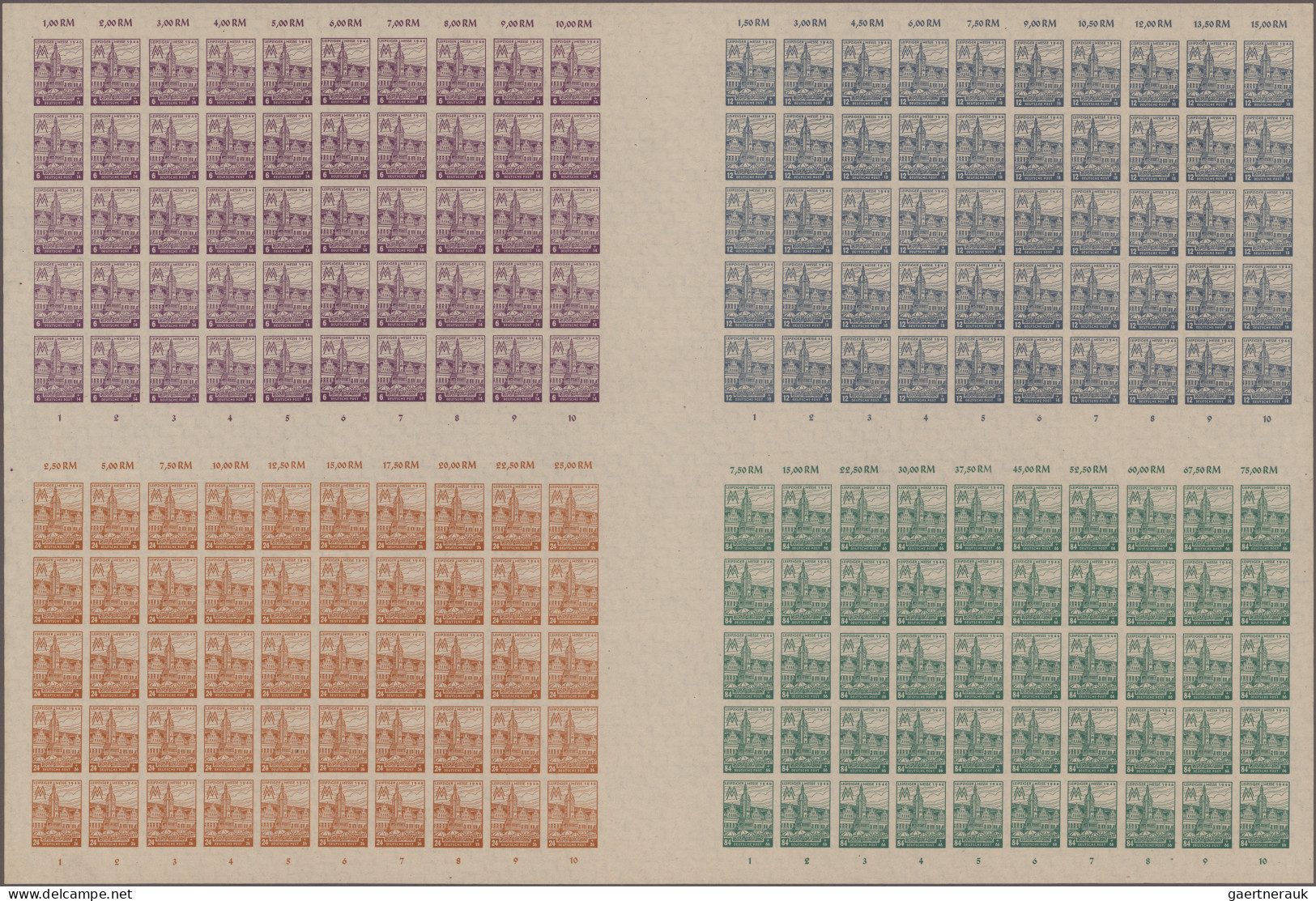 Sowjetische Zone - West-Sachsen: 1946, 6+14 Pfg Bis 84+66 Pfg, Leipziger Messe I - Altri & Non Classificati