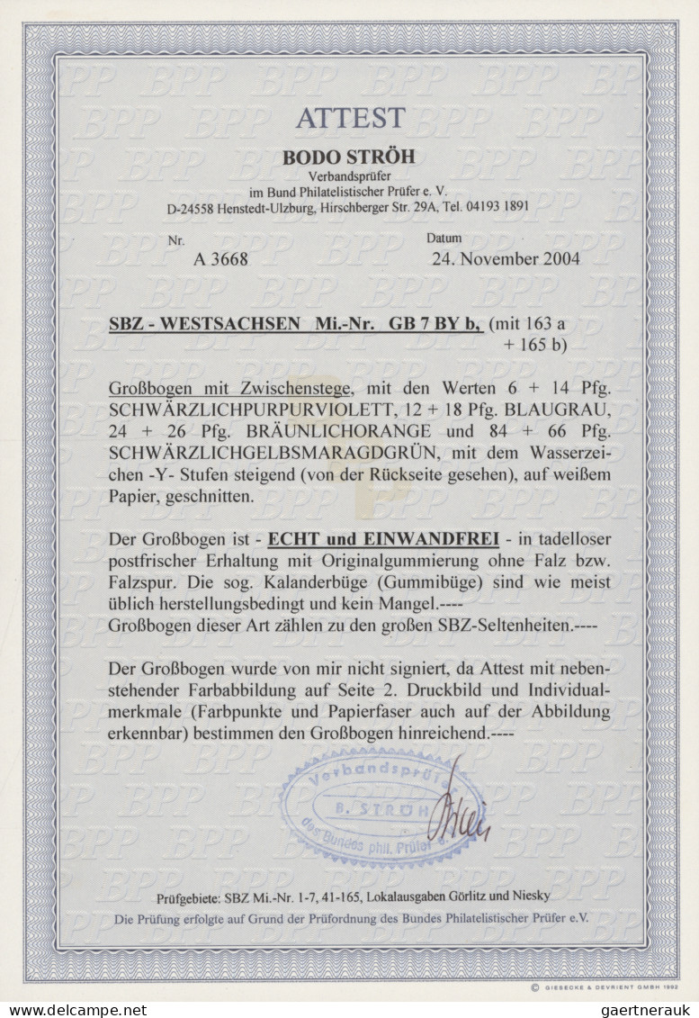 Sowjetische Zone - West-Sachsen: 1946, 6+14 Pfg Bis 84+66 Pfg, Leipziger Messe I - Sonstige & Ohne Zuordnung