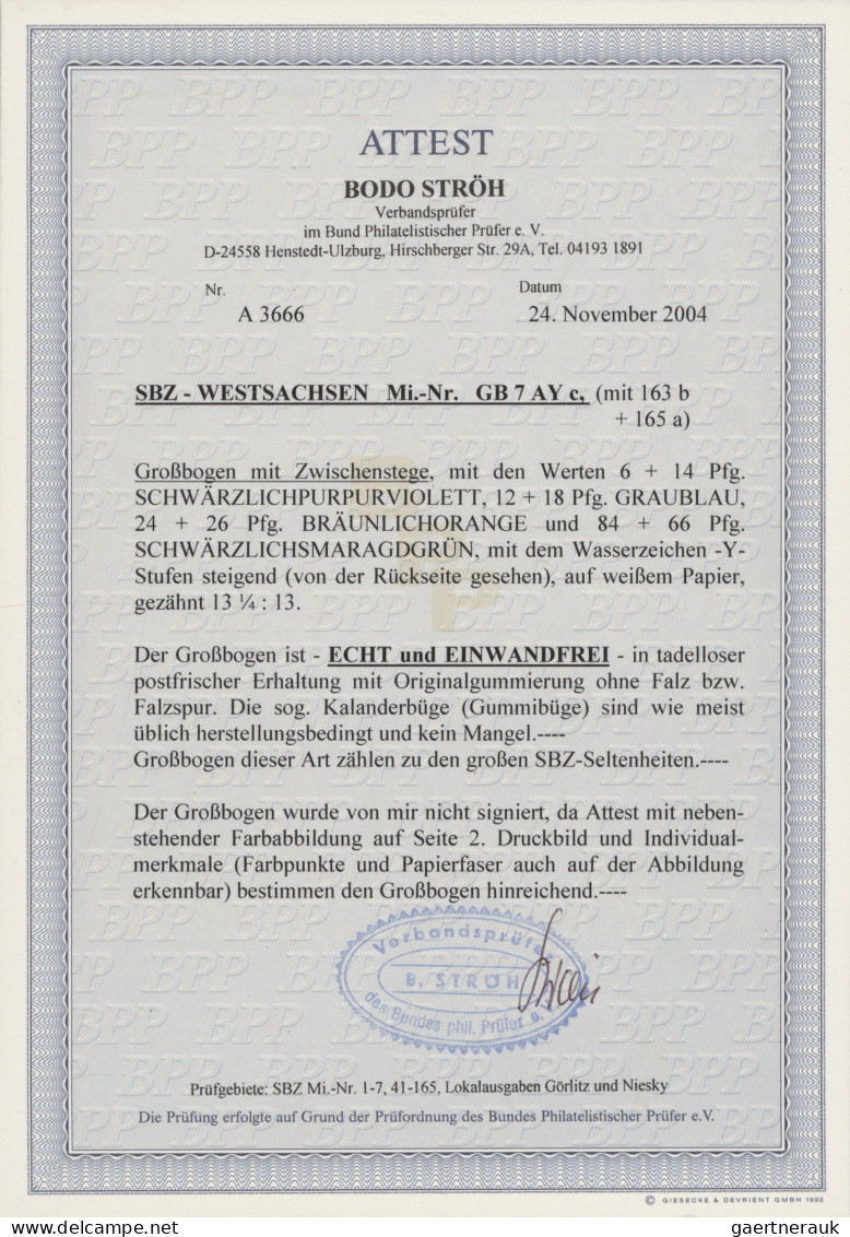 Sowjetische Zone - West-Sachsen: 1946, 6+14 Pfg Bis 84+66 Pfg, Leipziger Messe I - Sonstige & Ohne Zuordnung