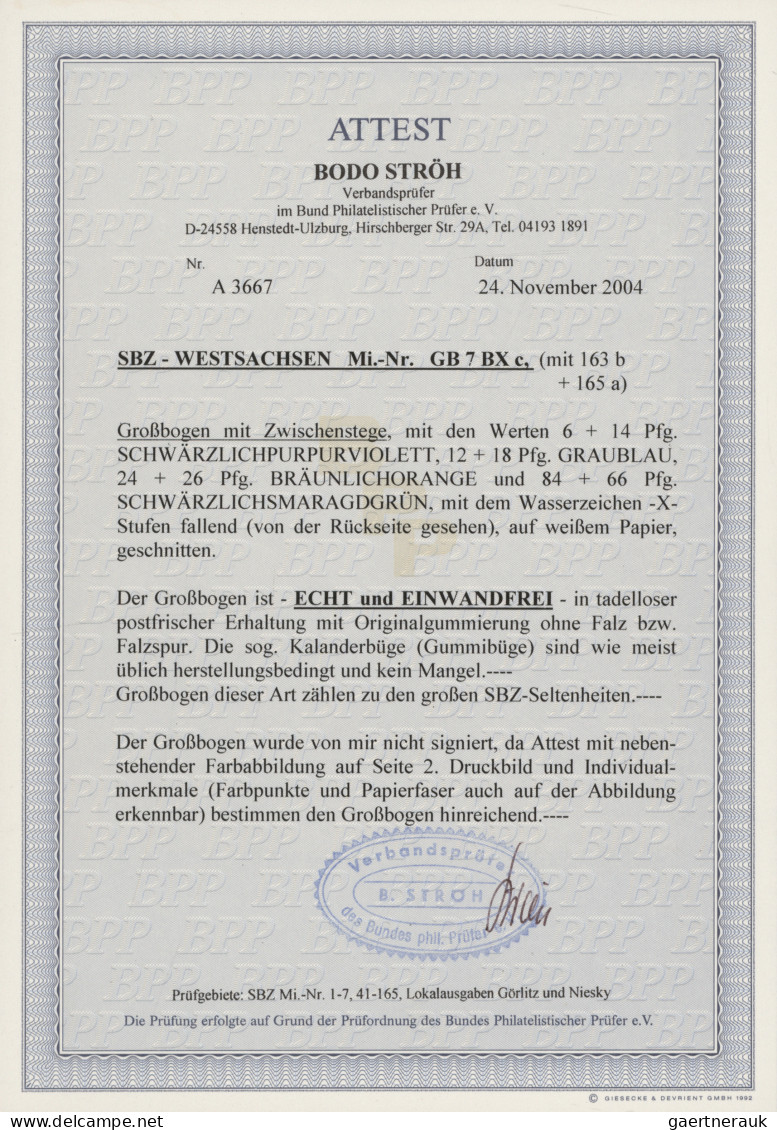 Sowjetische Zone - West-Sachsen: 1946, 6+14 Pfg Bis 84+66 Pfg, Leipziger Messe I - Andere & Zonder Classificatie