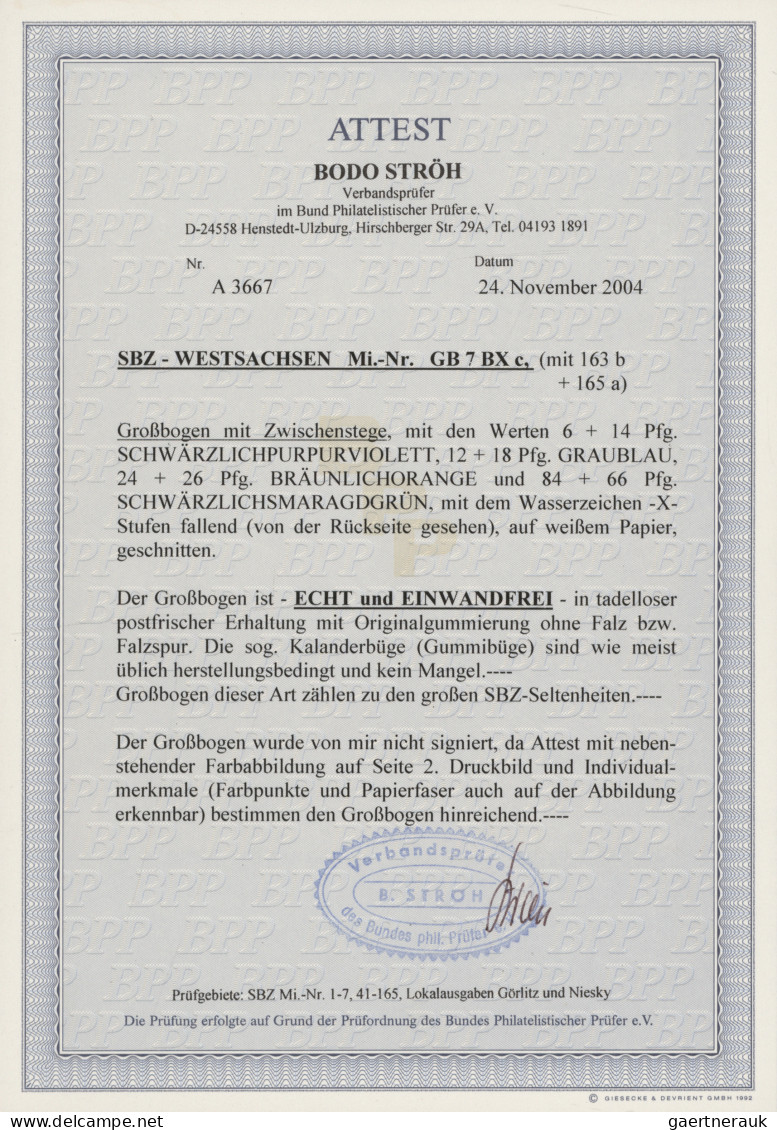 Sowjetische Zone - West-Sachsen: 1946, 6+14 Pfg Bis 84+66 Pfg, Leipziger Messe I - Sonstige & Ohne Zuordnung