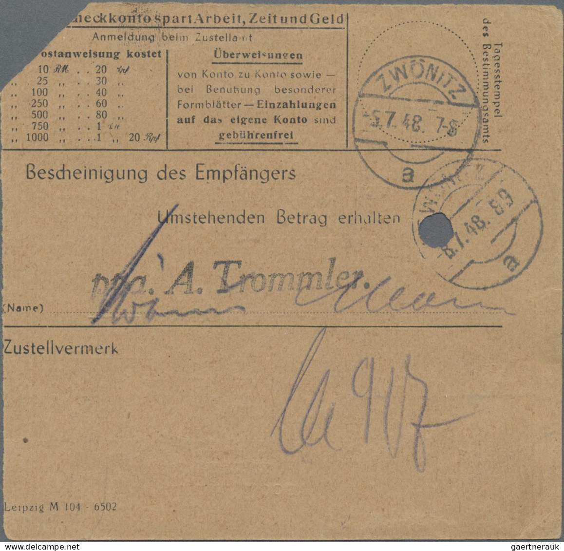 Sowjetische Zone - Bezirkshandstempel - X - Bez. 41 (Chemnitz): 41 CHEMNITZ, 3.7 - Other & Unclassified