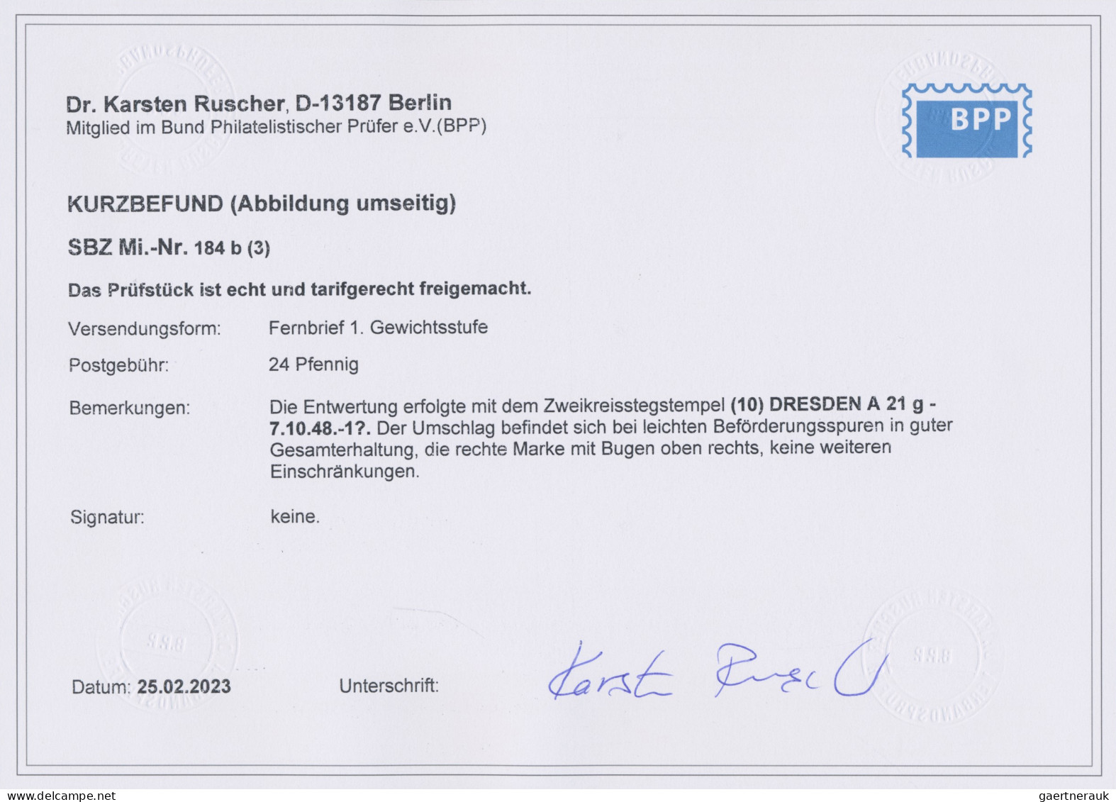 Sowjetische Zone - Allgemeine Ausgaben: 1948, 8 Pfg. Arbeiter Maschinenaufdruck - Andere & Zonder Classificatie