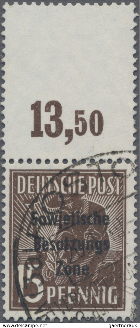 Sowjetische Zone - Allgemeine Ausgaben: 1948 15 Pf. Schwärzlichrötlichbraun Mit - Other & Unclassified