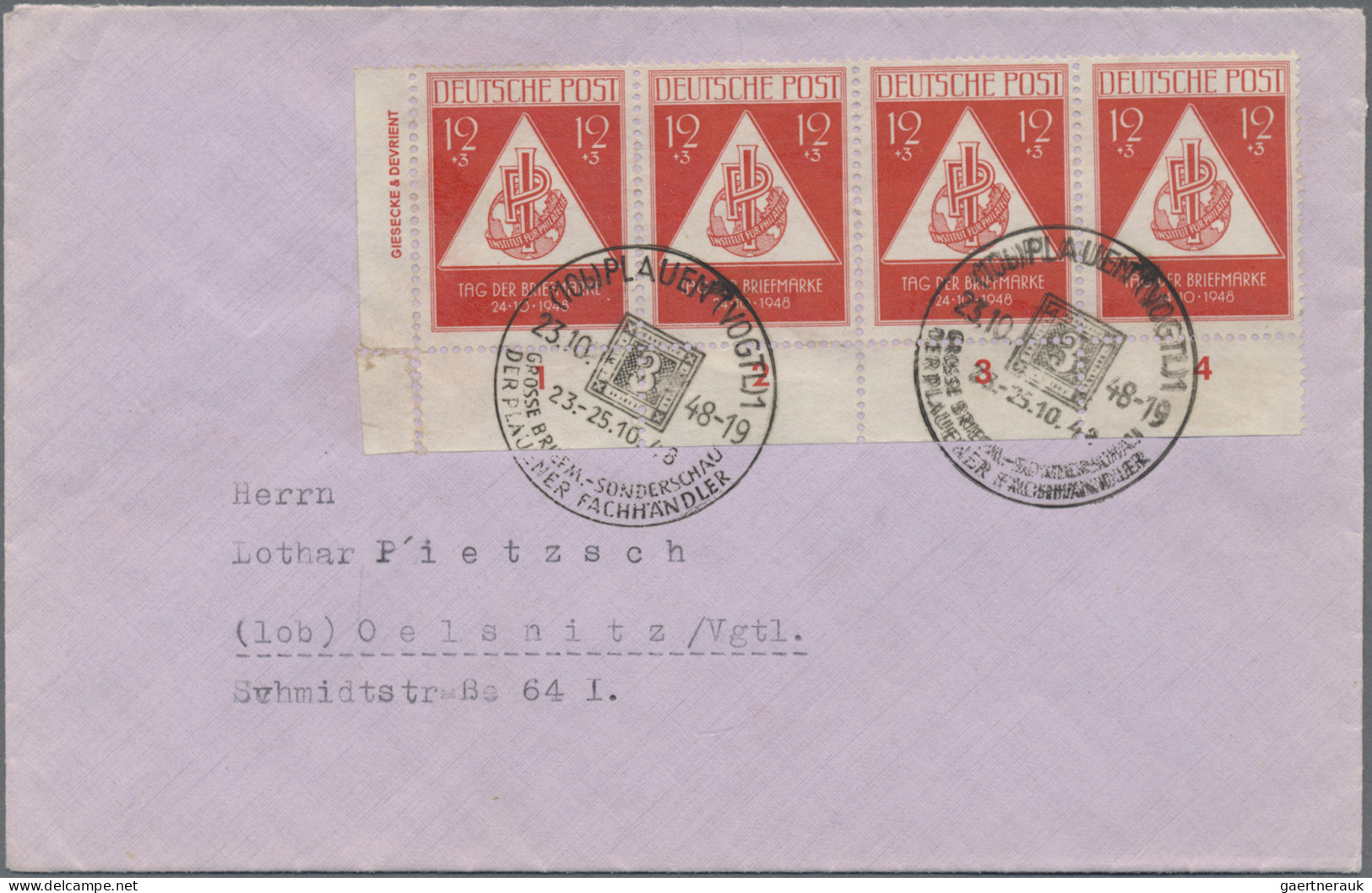 Sowjetische Zone - Allgemeine Ausgaben: 1948, Tag Der Briefmarke, 12 + 3 Pf, Vie - Other & Unclassified