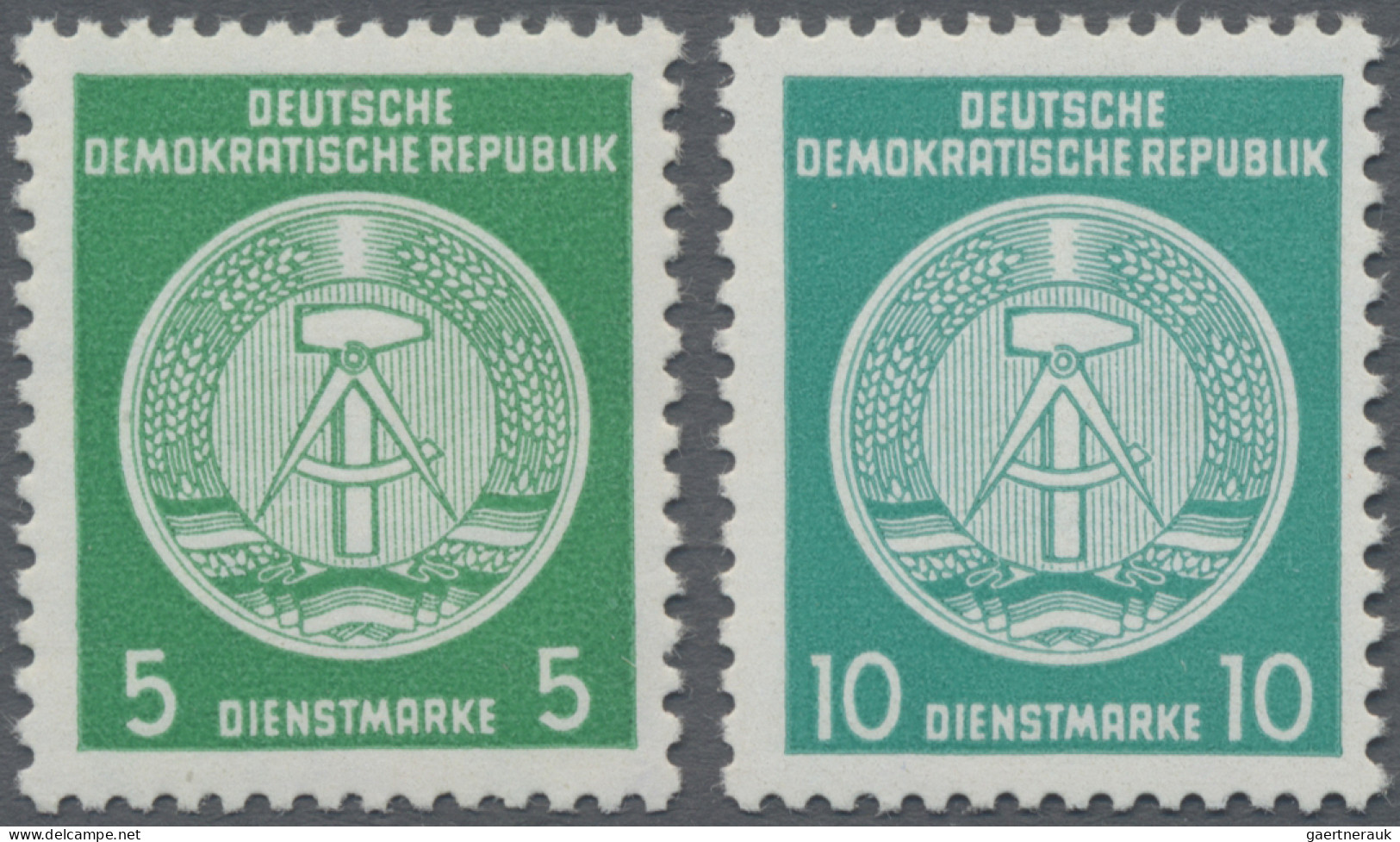 DDR - Dienstmarken A (Verwaltungspost B): 1954-56 Dienstmarken Zu 5 (Pf.) Und 10 - Autres & Non Classés